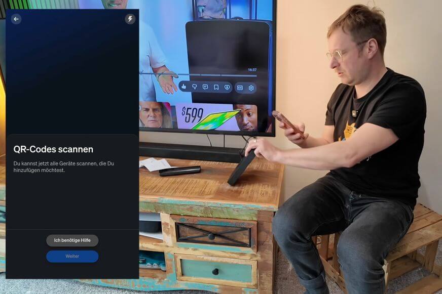 Hue App auf Smartphone bei der Einrichtung der Sync Box per QR-Code und App im Test